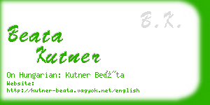 beata kutner business card